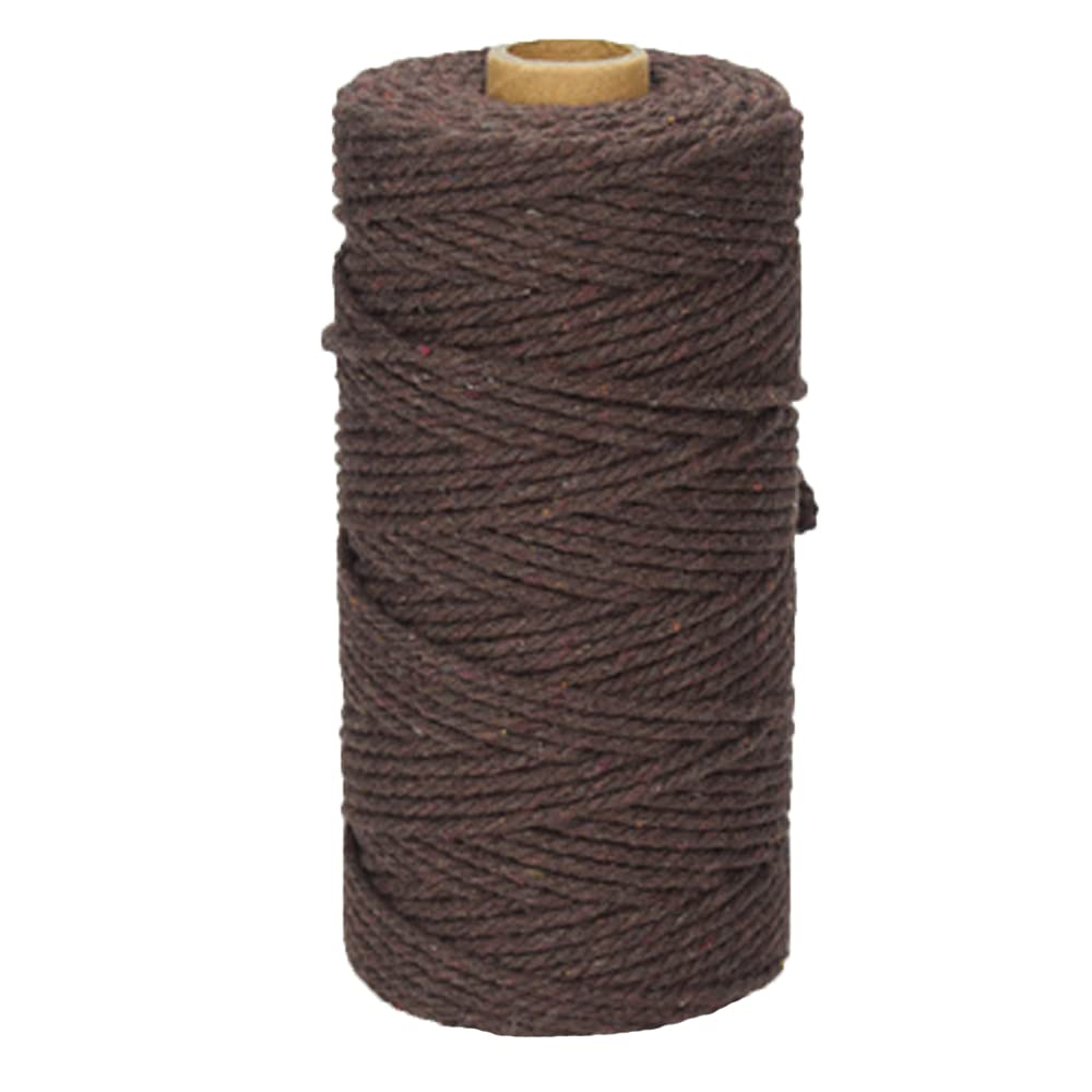 3mm X 109yards Macrame Cotton Cord Colored Cotton Rope Macrame Rope for Handmade Plant Hanger Wall Hanging Craft Making Macrame Supplies Coffee