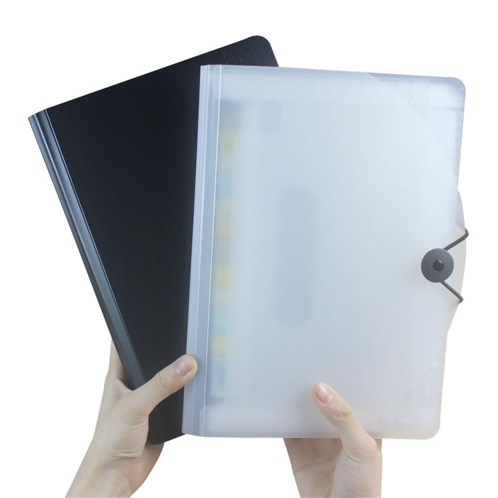 Carpeta Bolsa de órgano pie A5 for estudiantes, bolsas con Clip for almacenamiento identificación facturas y archivos para Almacenamiento de Archivos(Schwarz)