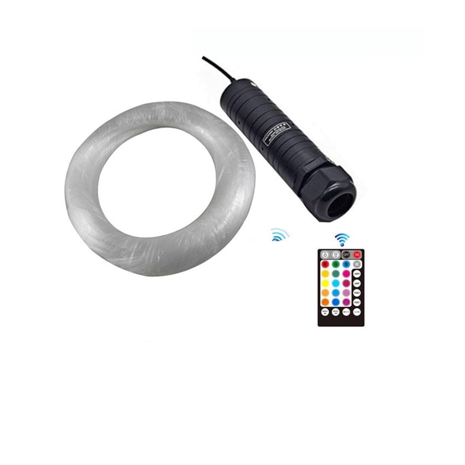 Oświetlenie wnętrza samochodu LED, Światła samochodowe LED światłowodowe, DC12V 6W RGB na dach samochodowy gwiazdki światła z kablem światłowodowym PMMA do oświetlenia sufitowego Światła nastrojowe w