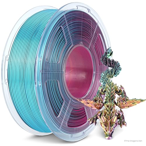 Image of TECBEARS 4-Color Silk PLA Filament 1.75, Silk 3D Printer Filament, Shiny Silk Texture, 4 in 1 Red Yellow Green Black，1kg Spool