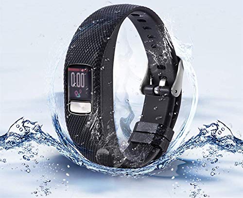 INF Replacement Wristband Compatible with Garmin Vivofit 4, Interchangeable Sports Watch Band, TPU/TPE, Black, Large - Image 3