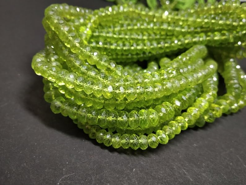 Perles en péridot naturel à facettes de qualité joaillerie pour vos créations - 5