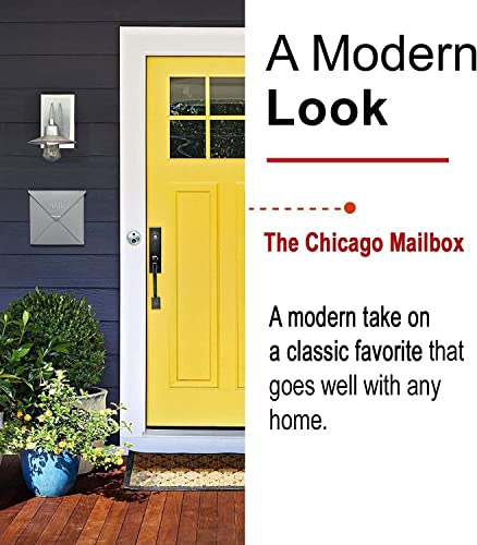 Nach Chicago Silver Mailbox, Rust Resistant Wall Mount Mailboxes For Outside, Industrial Style Metal Mailbox, Mail Holder, 10 X 10 X 4, Hardware Included, Mb-6300Slv #TOP4