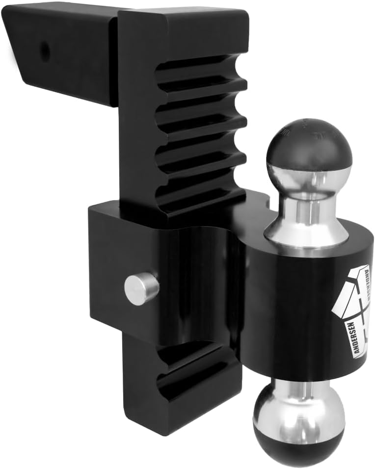 Andersen Hitches | 3458-25 | Heavy Duty Anodized Aluminum Bumper Pull Trailer Hitch | Black Anodized Rapid Hitch | 8" Drop, 2-1/2" Shank, 2" x2-5/16 Greaseless Ball