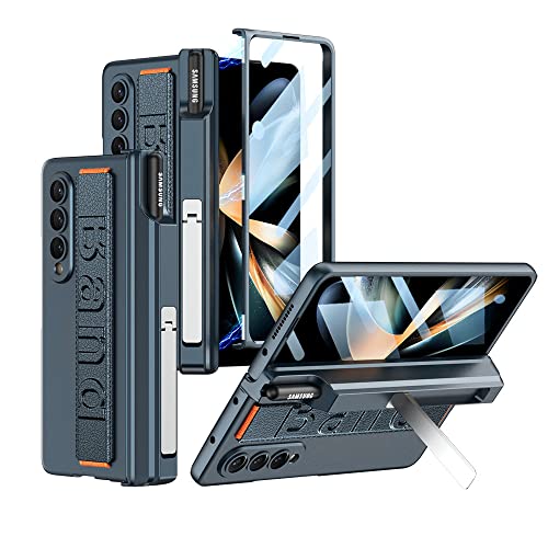 Coque Charnière Magnétique Galaxy Z Fold 4 avec protège-écran et sangle verte