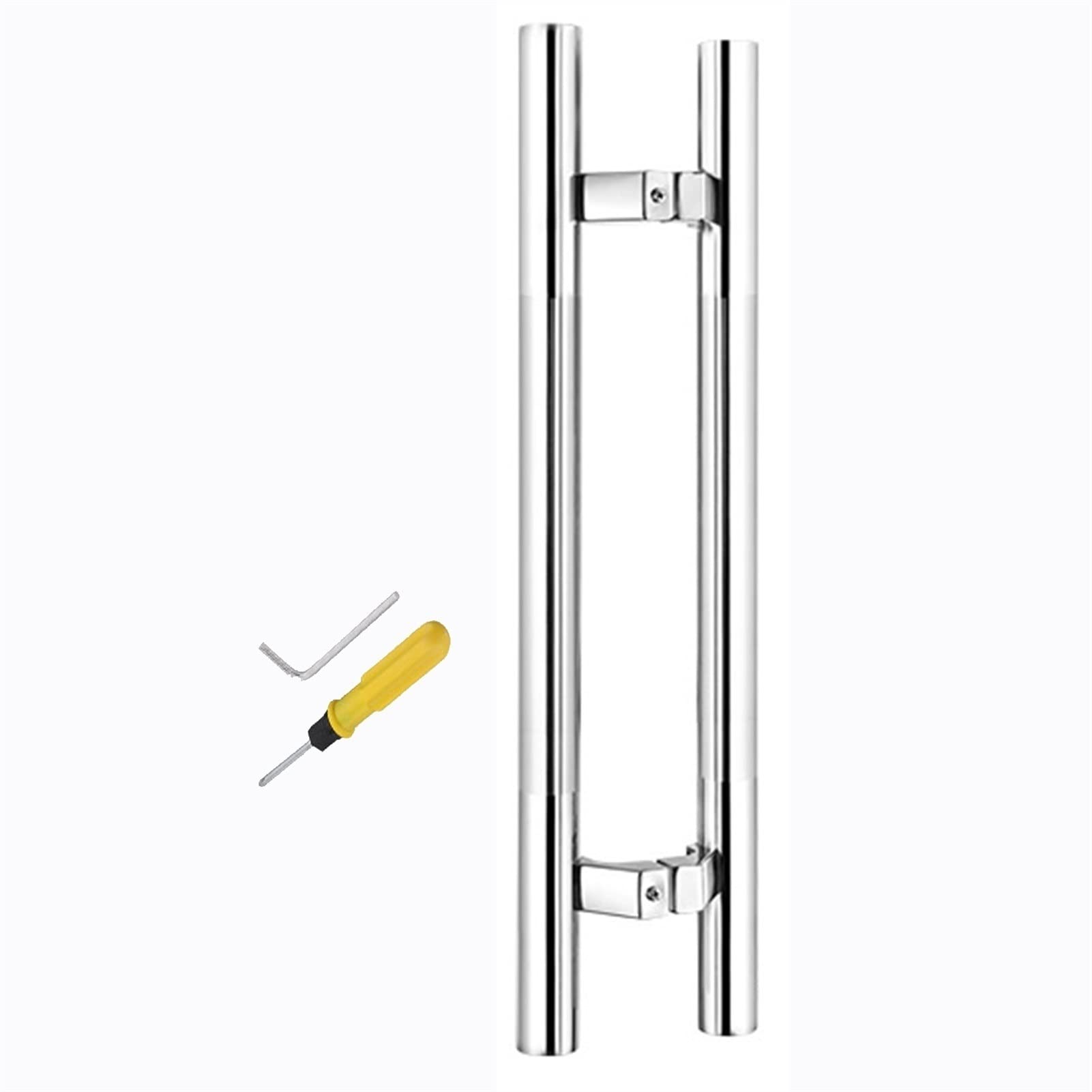 Lrfvhyqnk Brushed Silver Barn Door Handles Sliding Pull, Double Sided Sliding Barn Door Handle Stainless Steel Multicolor 50-150Cm(,60Cm/23.6In)