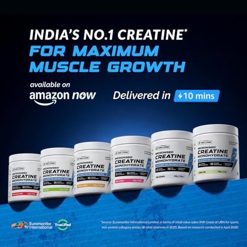 Image of Wellcore Pure Micronised Creatine Powder (83 Servings, Lemon Lime) For Enhanced Muscle Strength With Rapid Absorption | Creatine Monohydrate | Wellcore Creatine - 374g