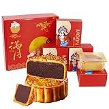 Phuumy 4Pcs Bean Paste Mid-Autumn Mooncake Every Bite Is A Dense Bean Paste Filling Is Sweet But Not Greasy Chinese Snack Box Delicious Sharing, Eating Mooncakes, And Reuniting Together