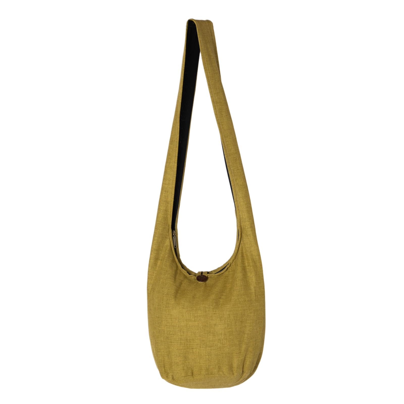 PANASIAM Borsa a tracolla in canapa I grande borsa in tessuto in 2 taglie per donna e uomo I piacevolmente leggera e piacevolmente robusta I con cerniera e tasca interna extra