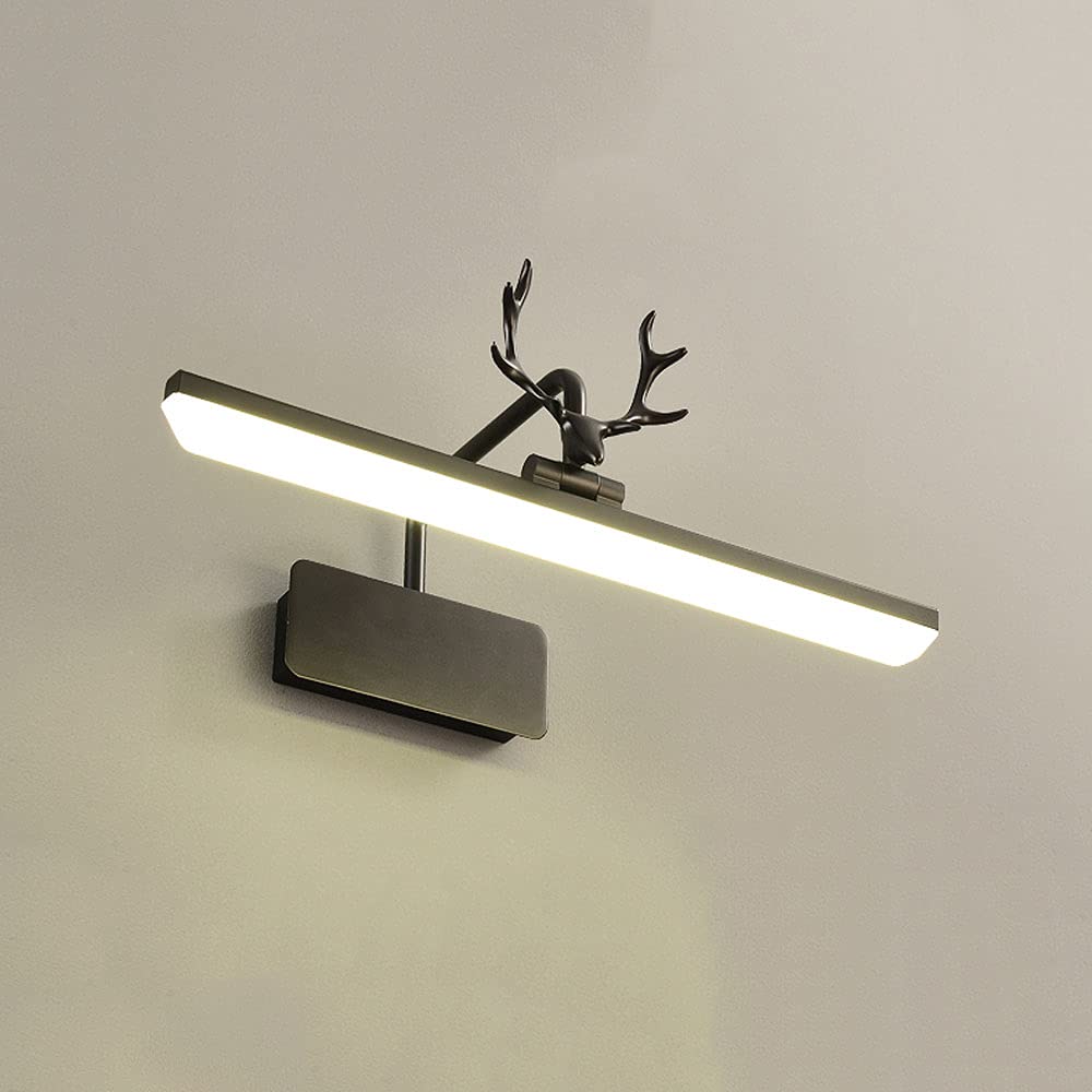 Lampada Specchio per Trucco Frontale a Led, Illuminazione per Bagno Bianca Naturale per Tavolo Trucco, Luci per Quadri, Lampade per Specchi da Parete 11W 4000K/Black