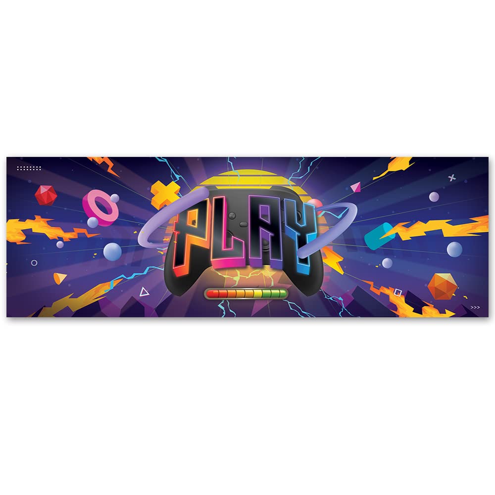 Feeby Cuadro en Lienzo Para Jugadores Videojuegos 90x30 cm 1 Pieza Impresión en Material Tejido no Tejido Modernos Artística Imagen Decoración De Pared Salon Dormitorio Abstracto Gaming Play Multi
