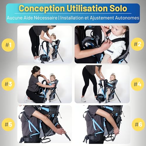 Porte-Bébé Randonnée Confortable DROMADER avec Cadre Pliable Robuste
