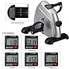 Mini Exercise Bike, himaly Under Desk Bike Pedal Exerciser Portable Foot Cycle Arm & Leg Peddler Machine with LCD Screen Displays