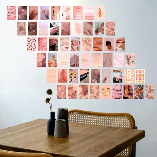 Image of SAW Pink Aesthetic Posters - Pack of 54 | 4 x 6 Inches | Aesthetic Artwork | Wall Decor for Living Room, Bedroom, Home and Office