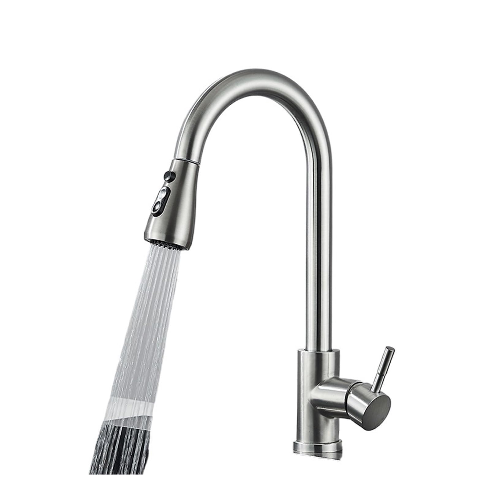 Robinet de cuisine extractible nickel brossé mitigeur orientable 360