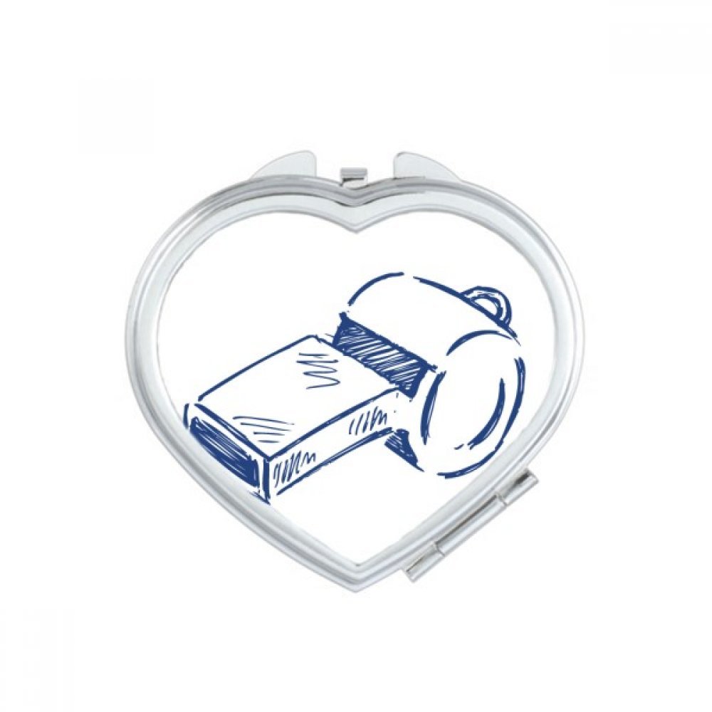 Miroir de poche football bleu mignon pour maquillage compact
