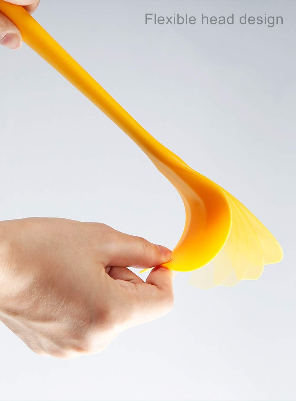 JIANYI Silicone Spatula, One Piece Design Flexible Scraper, Nonstick Small Rubber Kitchen Utensils for Cooking, Baking and Mixing - Yellow