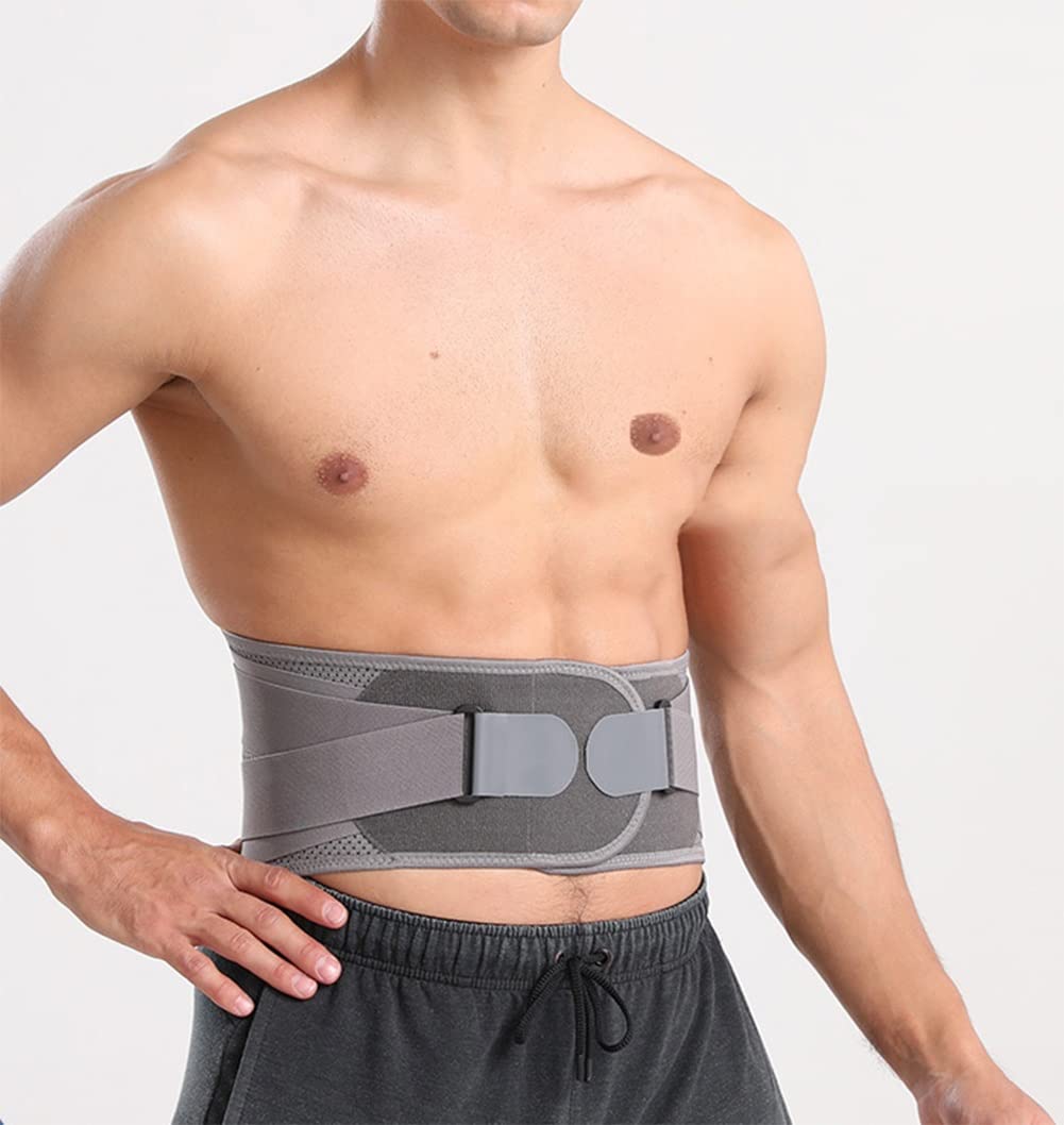 Cintura, con Piastre di Supporto Supporto Lombare Regolabile for Schiena for Uomo Donna(L/Large)