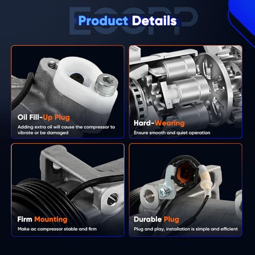 Image of ECCPP AC Compressor 2004-2006 for Subaru Baja 2.5L | 2003-2007 for Subaru Forester H4 2.5L Fast Cooling AC Compressor with Clutch