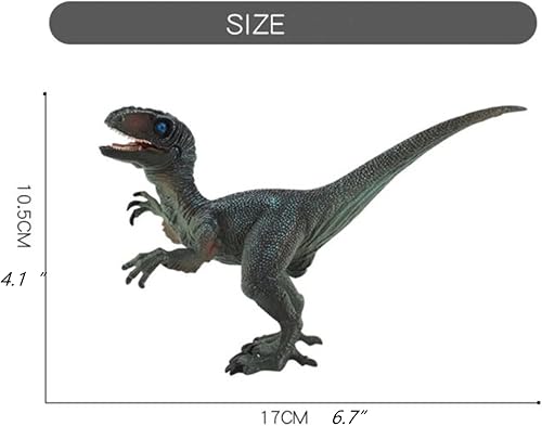 Miniatura 3 de Figura de velociraptor de juguete de dinosaurio con mandíbula móvil, figuras de animales de animales de animales de juguete para regalo de