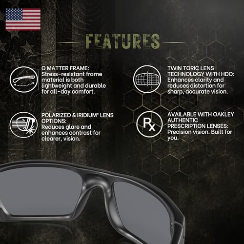 Image of Oakley Standard Issue SI FUEL CELL USA FLAG Collection Military Grade Sunglasses With Official Eyewear Kit