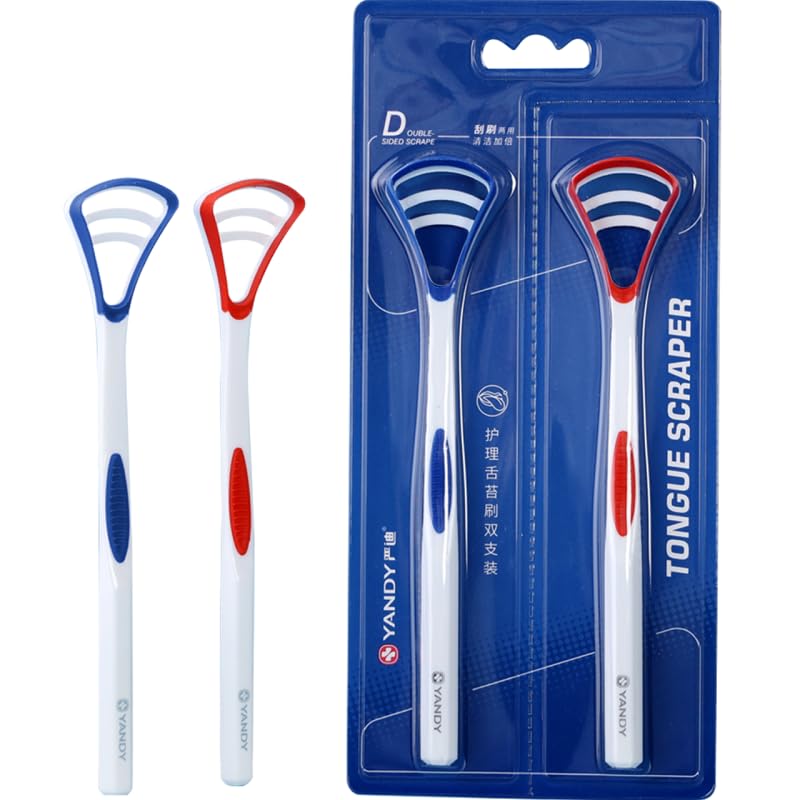 Tongue scraper, tongue brush for adults and children,easy to use,freshens breath and helps eliminate bad breath (Pack of 2)
