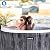 JLeisure Greywood 65 Inch 3 Person Round Inflatable Hot Tub Spa with Control Panel, Floor Protector, and Portable Hot Tub Cover, Gray