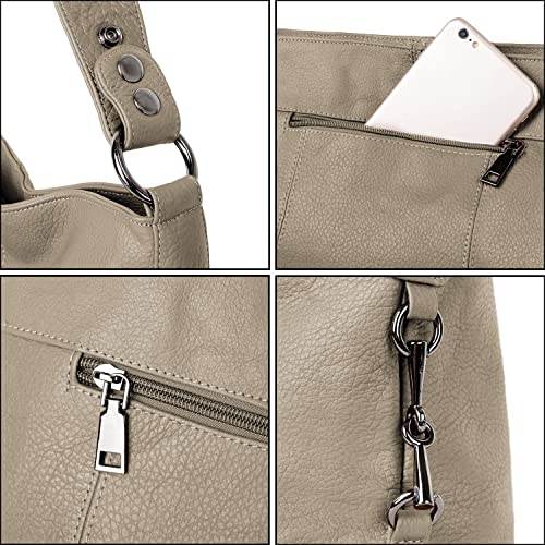 Image of YALUXE Women's Real Leather Shoulder Bags Hobo Handbag Purse Crossbody Bag