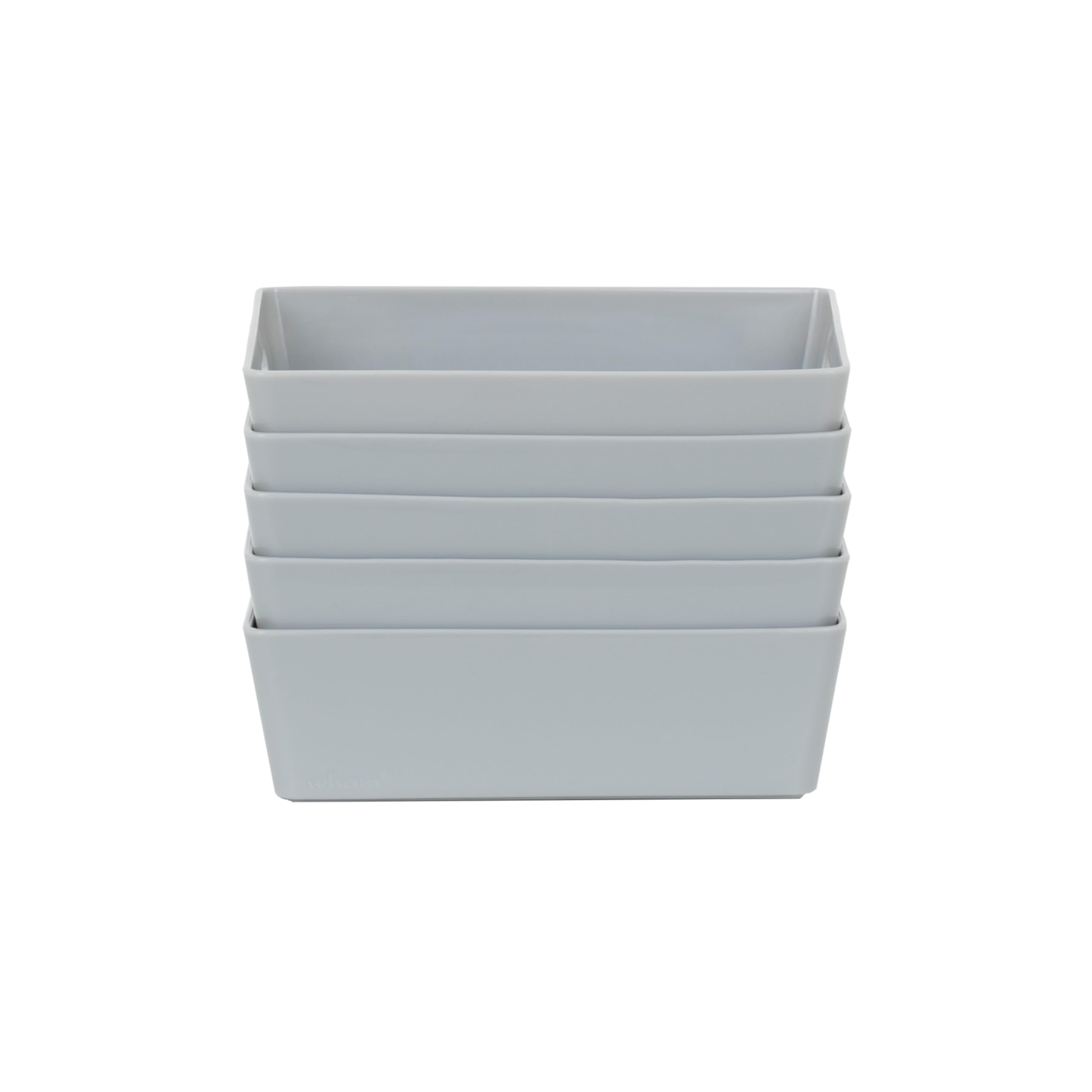 B&Q -  5X Plastic Studio Basket 3.01 Rectangular Home & Office Storage Basket16.5 X 12 X 5Cm770Ml (Cool Grey)