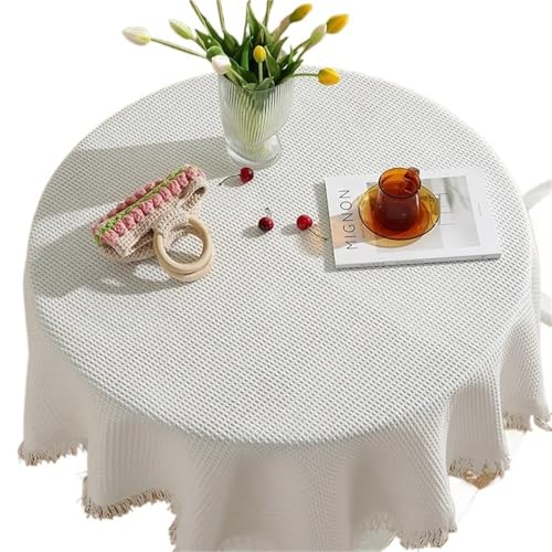 IKFGTJRE Mantel de Encaje Mantel Blanco de Encaje for Mesa Redonda, café Cuadrada, mesita Noche, Escritorio, Fondo fotográfico Sala de Estar(Type2)