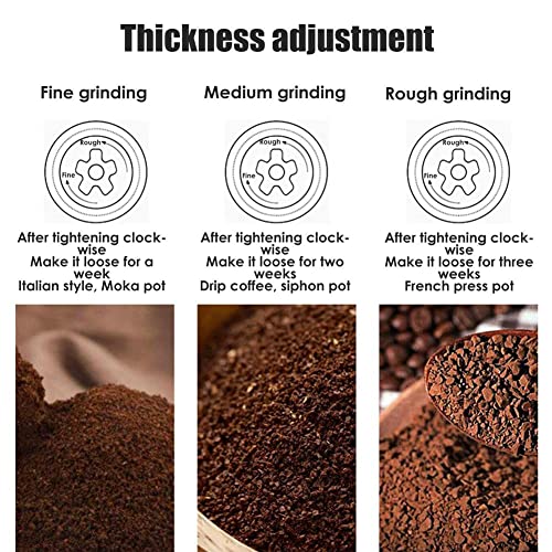XinQt Manuelle Kaffeebohnenschleifer Tragbare Hand Kurbel Kaffeeschleifer mit Keramik Grat Hand Kaffeemühle for Büro… – Bild 5