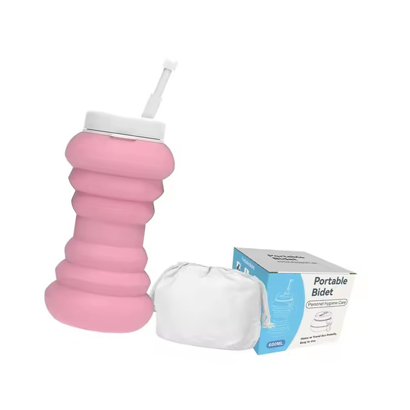 FROMCEO Compact Silicone Bidet Sprayer 600ml Easy Carry Feminine Hygiene Daily Postpartum Bidet