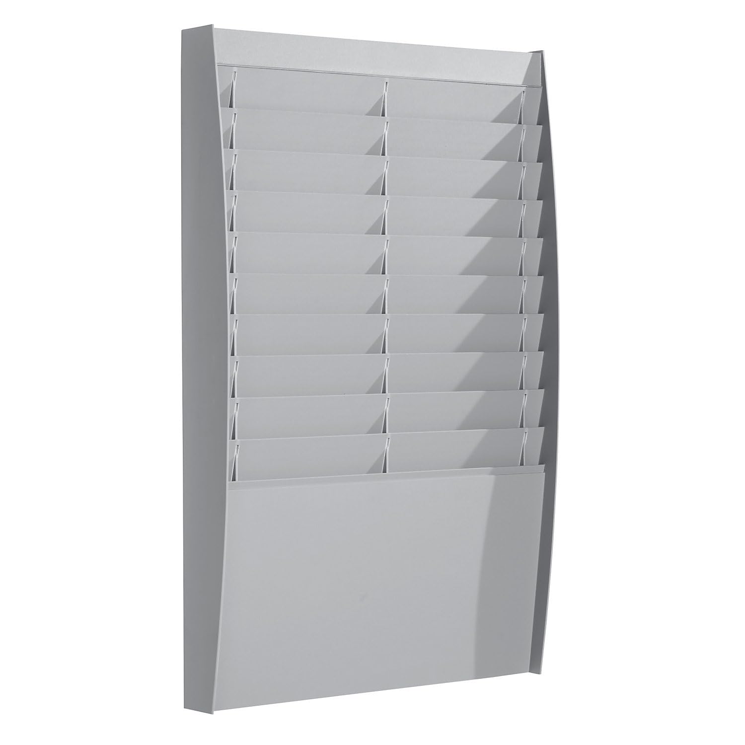 Paperflow 80027 Trieur mural polystyrène 2 x 10 cases format A4 | 2 x 10 casiers, h x l x p 865 x 544 x 106 mm, gris clair