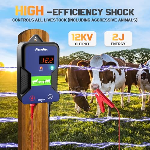 15KM Recinto Elettrico per Animali, 2J/12kV Pastore Elettrico Controllore di Impulsi ad Alta Tensione Sicuro Fattoria degli Animali Recinzione,Per Mucche, Bestiame, Allevamento Di Pollame - immagine 4