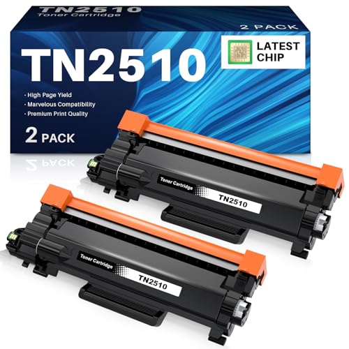 INK4U TN2510 Tóner Compatible para Brother TN2510 TN2510XL Compatible para Brother HLL2400DW HLL2445DW HLL2400DWE DCPL2660DW DCPL2620DW DCPL2665DW MFCL2800DW MFCL2860DW MFCL2827DWXL(2 Negro TN 2510)
