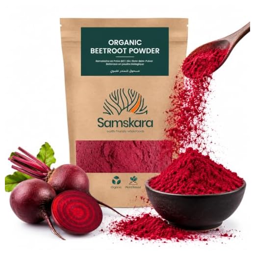 Remolacha en Polvo Ecolóogico | SAMSKARA SUPERFOODS | Organic Certified Beetroot Powder | BIO | Antioxidantes y fibra dietética (1 kg)