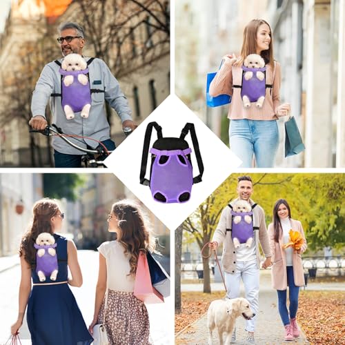 Sac à dos de transport chien et chat FEimaX violet en taille L - 7