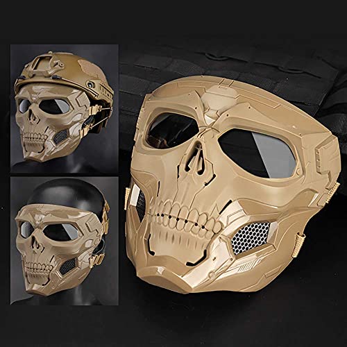 image for AOUTACC Airsoft Mask Skeleton Mask with Goggles Full Face Protective A
