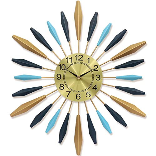 G-Leaf 24 In Large Wall Clock For Living Room Decor, Mid Century Big Wall Clock Silent Battery Operated, Modern Wall Clock For Living Room, Bedroom, Dining Room, Office #TOP29