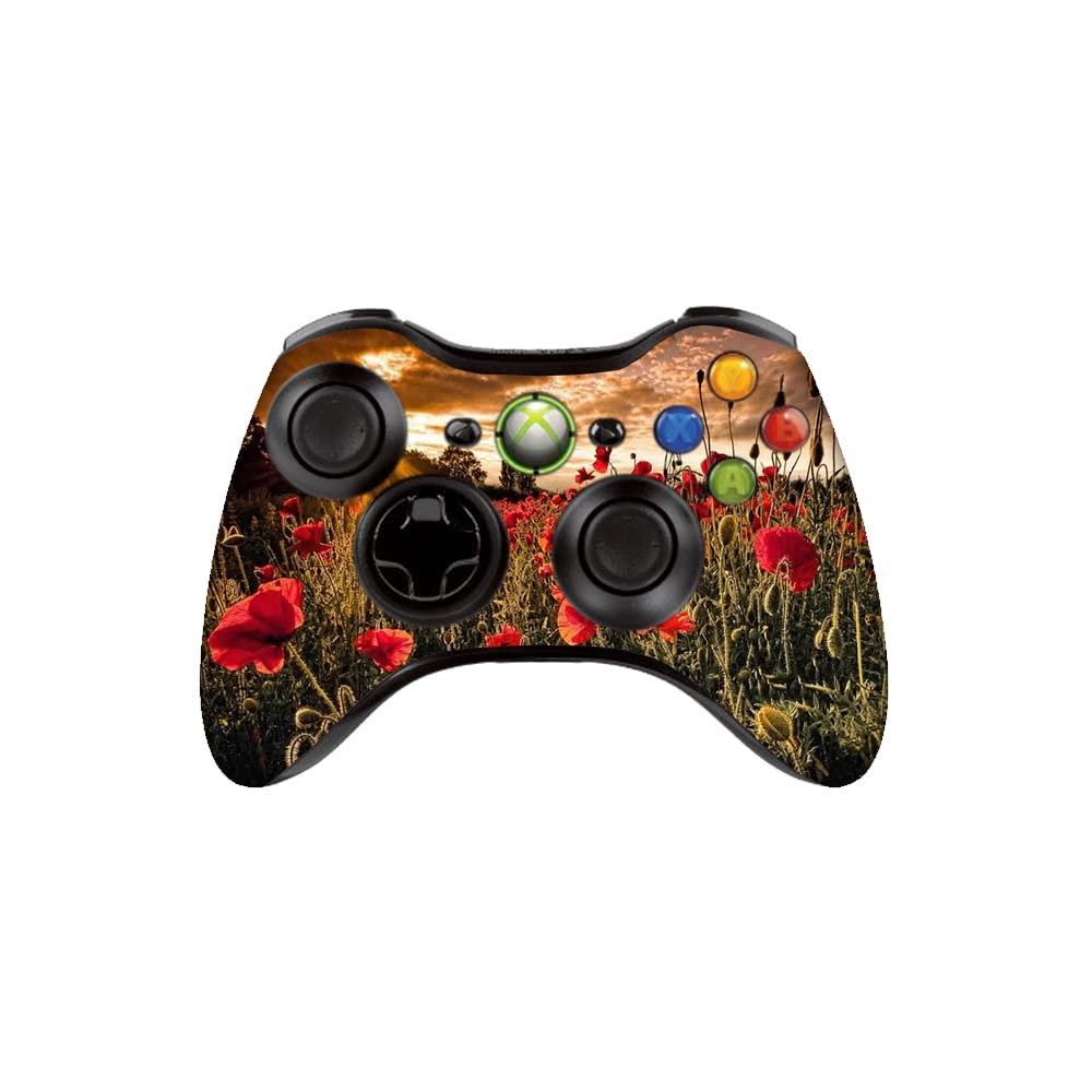 gadgets wrap printed vinyl decal sticker skin for xbox 360 controller only - poppies