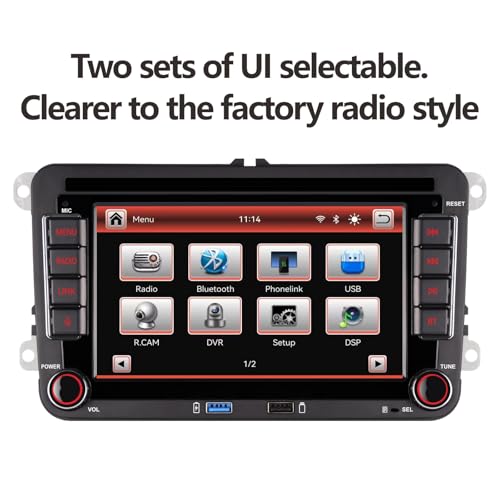 Radio doble din con pantalla para autos VW miniatura 6