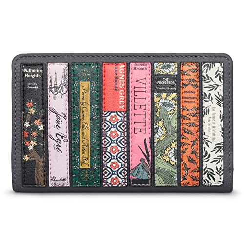 Yoshi Brontë Bookworm Flap Over Womens Purse, RFID Protection, Zip Compartment, Grey Leather, Grey, One Size, Contemporary3