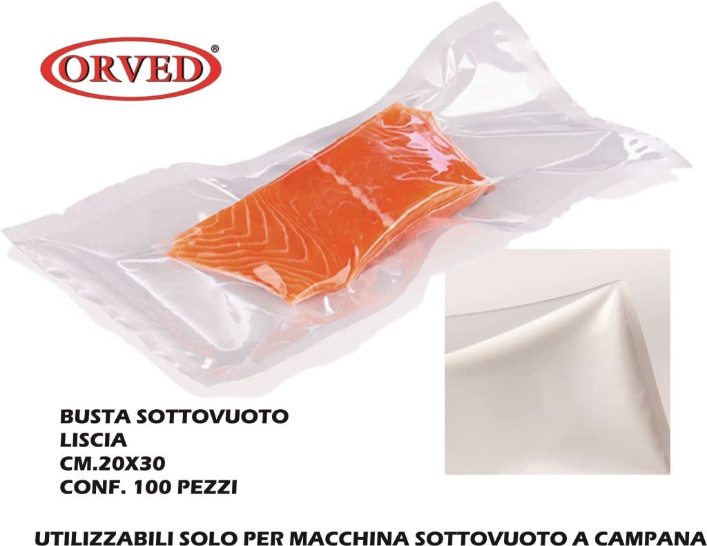 Sacs sous vide 20 x 30 cm Lisse pour machine cloche sous vide lisse conf.100 pièces.