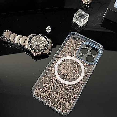 Image of AIBEX Mechanical Series Compatible with Apple iPhone 13 Slim Full-Body Stylish Protective Polycarbonate Case with Built-in Screen Protector Bronze