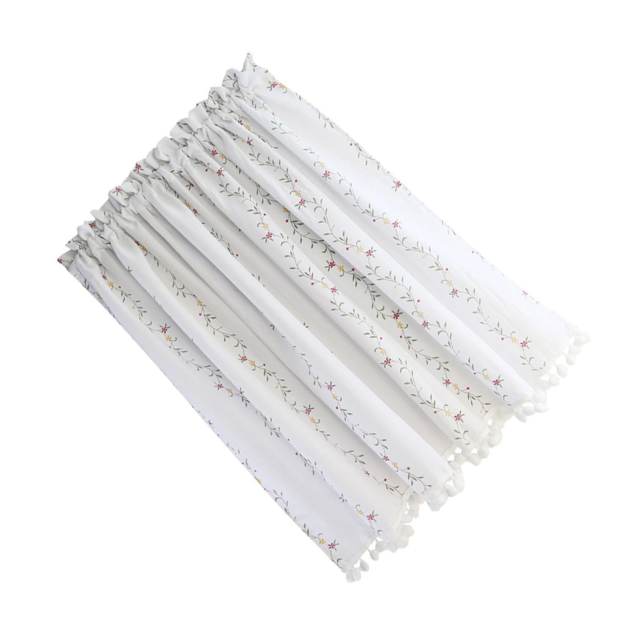 Rideau court demi-voilage romantique floral coton pour une douceur de vivre unique