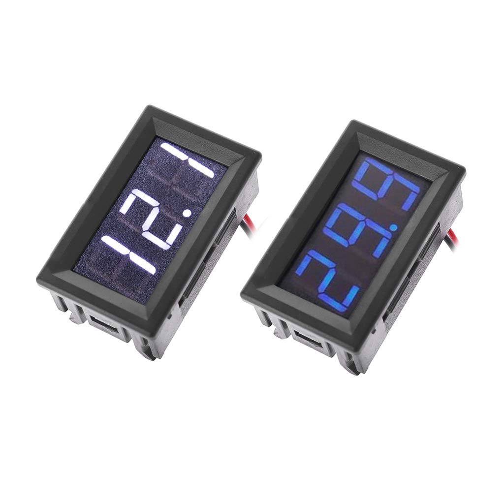 for 5-120V 2-Wire Voltmeter 3-Digit LED Display Panel Meter Digital Voltage Tester Fitting for Household Worksho Voltmeter Gauge