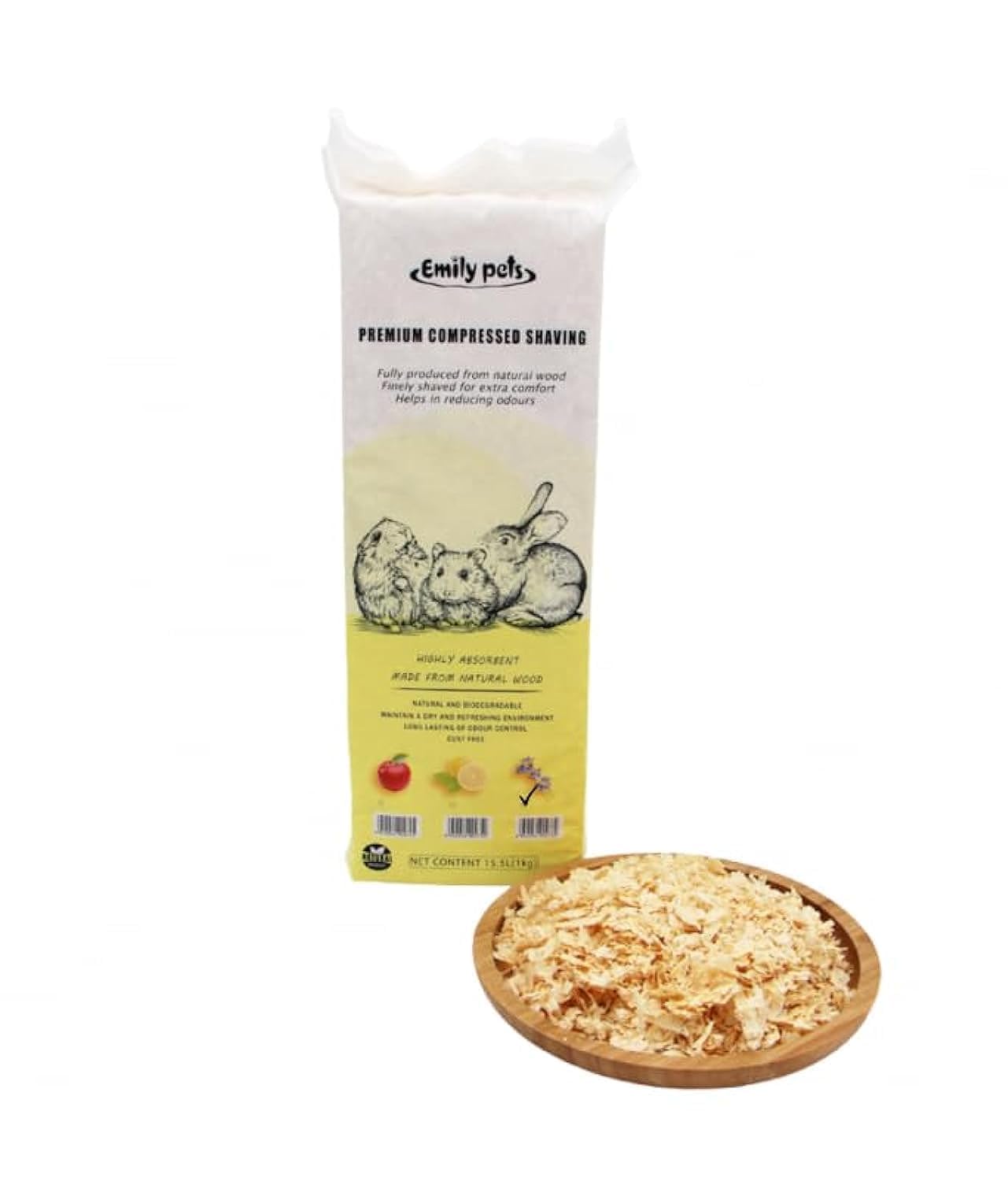 Emily Pets Premium Compressed Wood Shaving Lavender 15.5L