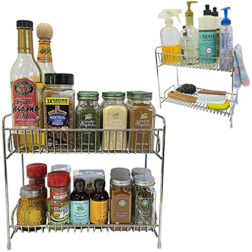 Evelots Estante para encimera de 2 niveles, hierro cromado Cover