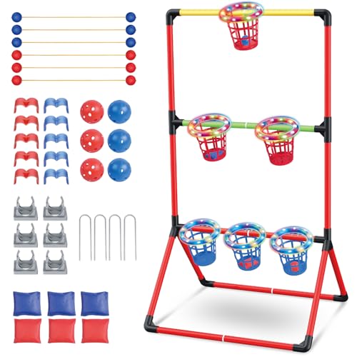 Hitish Gartenspiele für Kinder Erwachsene - 3-In-1 leitergolf,...