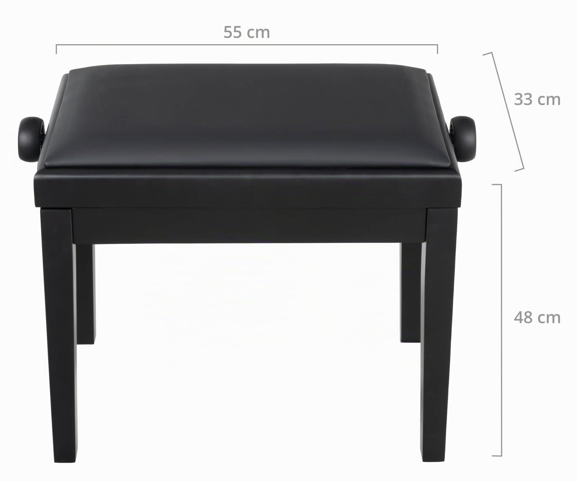 Classic Cantabile Banquette pour Piano Modèle A Noir Dépoli